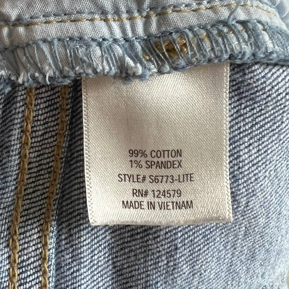 Harper Francesca's Minnie Shadow Patch Fray Hem Jean Shorts Women's 27 Stretch - Picture 5 of 5